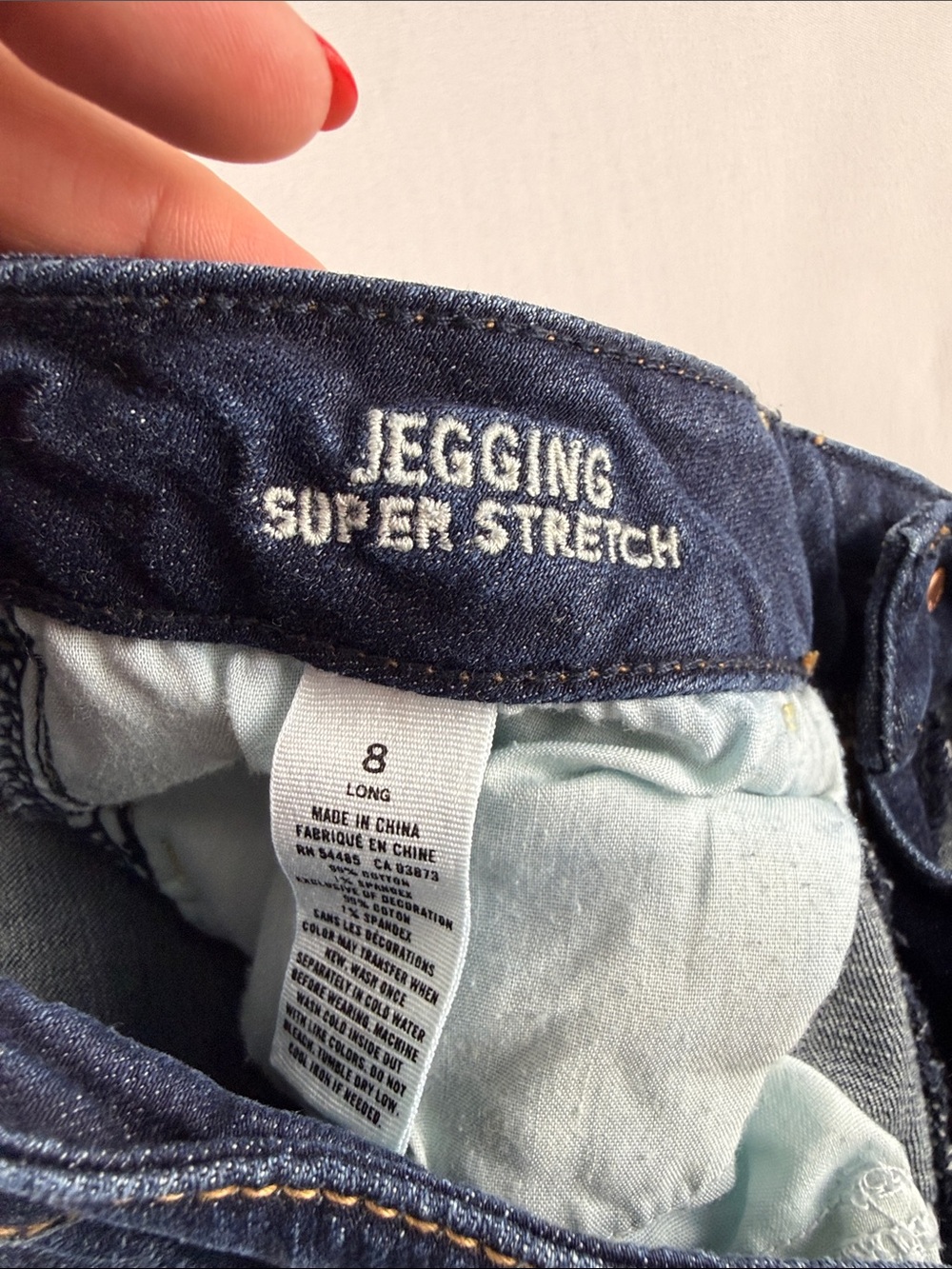 American Eagle Super Stretch Skinny Jeggings Women's Size 8 Long Low Rise - Picture 7 of 10